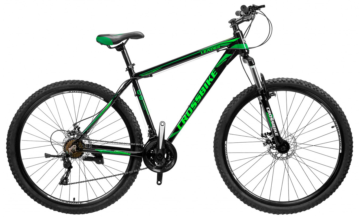 Фотография Велосипед Cross Leader 29" 2021, размер XL, Черно-зеленый 